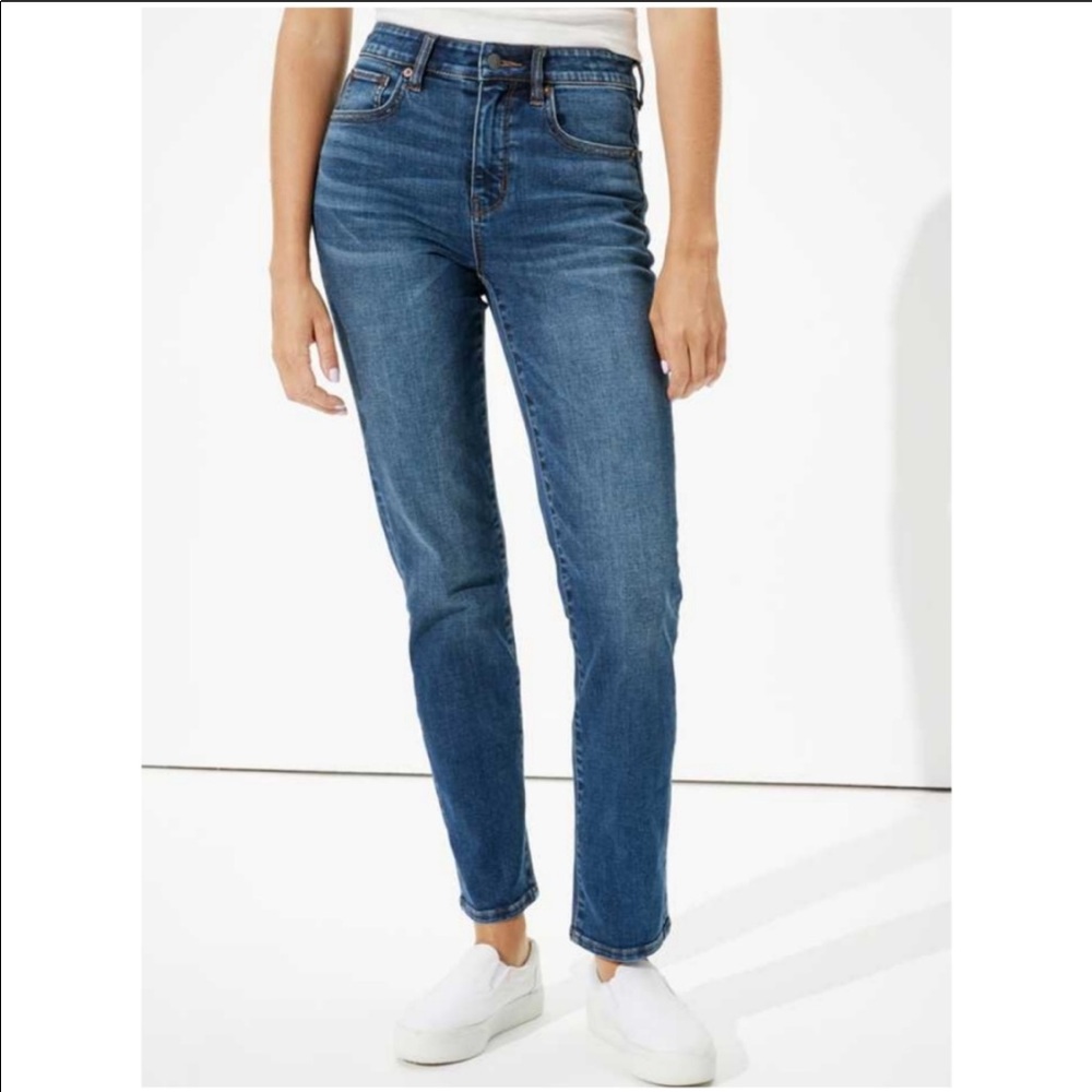 American Eagle High-Rise Slim Straight Jeans 8